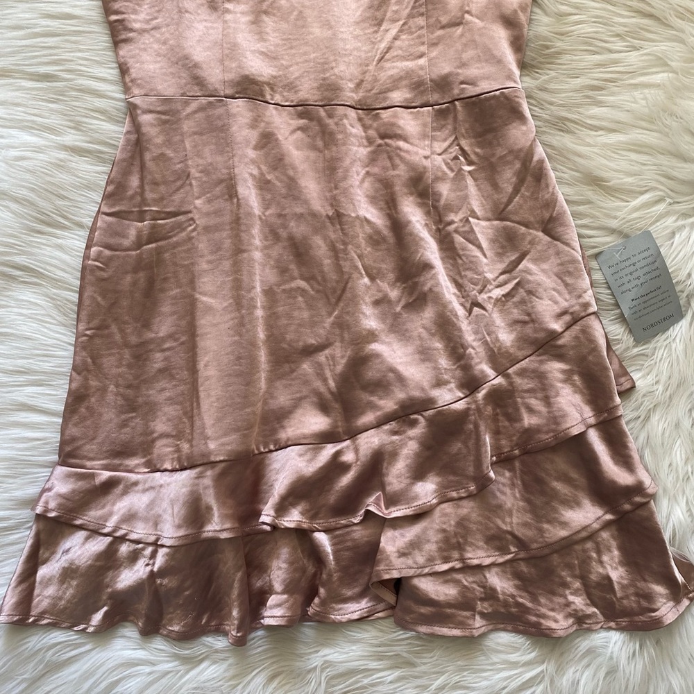 Lulus Rose Pink Satin Ruffle Sleeveless Cocktail Dress - Picture 4 of 10